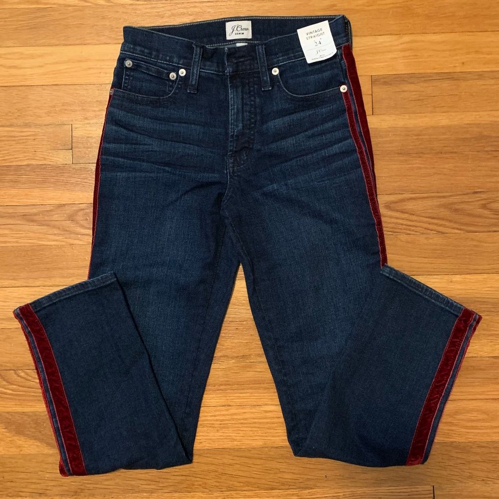 NWT J. Crew Cropped Vintage Straight Jeans 24